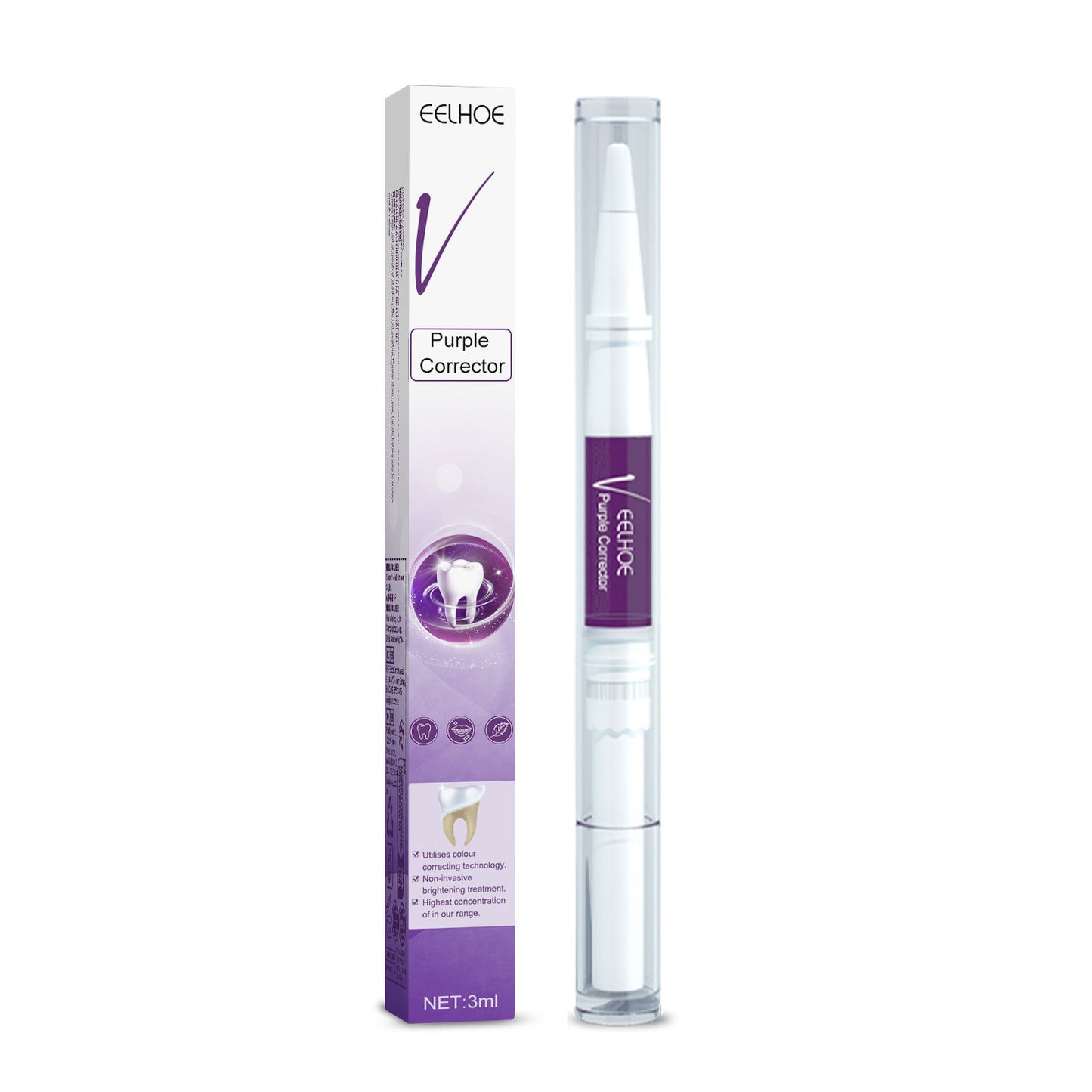 V34 Purple Dental Pen Oral Cleaning, Removing Stains And Brightening