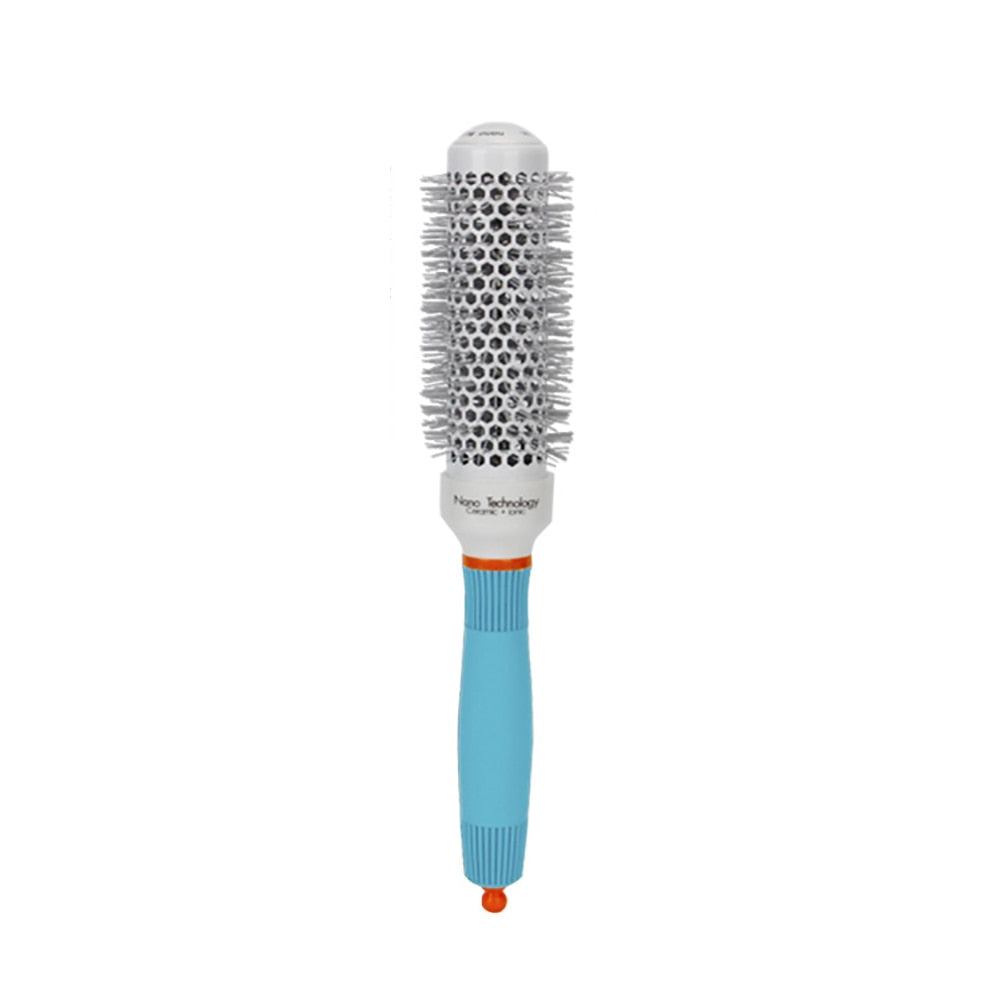 Professional Round Blue Hair Brush Ceramic Ion Hairbrush Comb