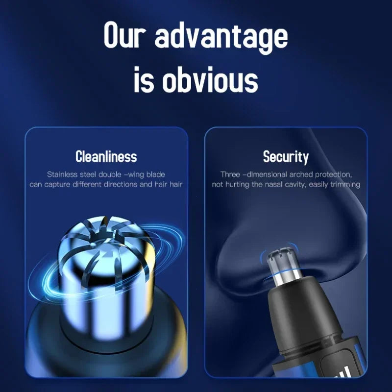 Portable LED Display Nose Hair Remover Electric Nose Hair Trimmer