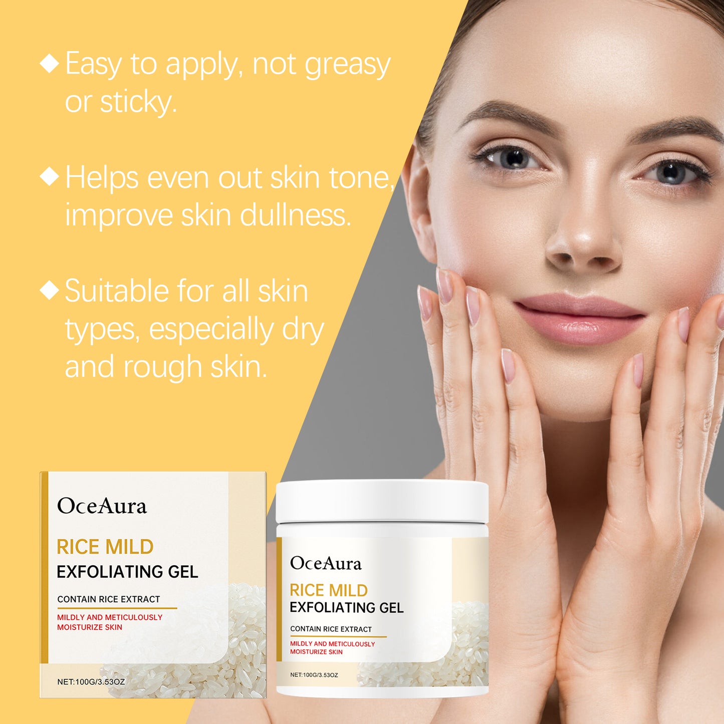 Oceaura Rice Face Cleansing Gel Tender Skin Gel Face Cleansing