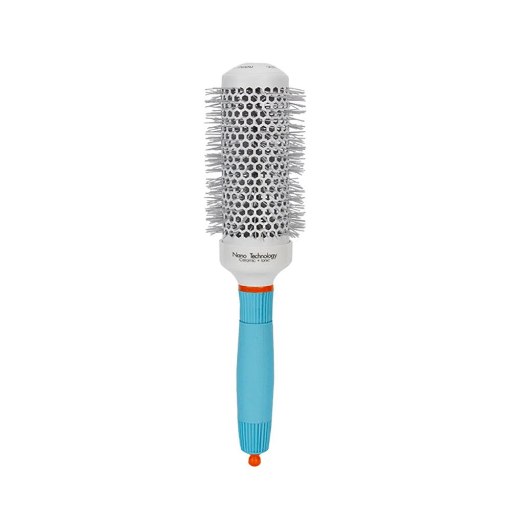 Professional Round Blue Hair Brush Ceramic Ion Hairbrush Comb