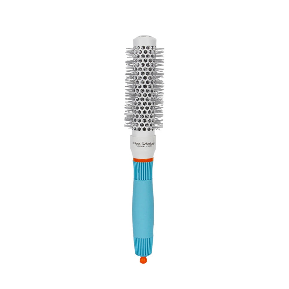 Professional Round Blue Hair Brush Ceramic Ion Hairbrush Comb