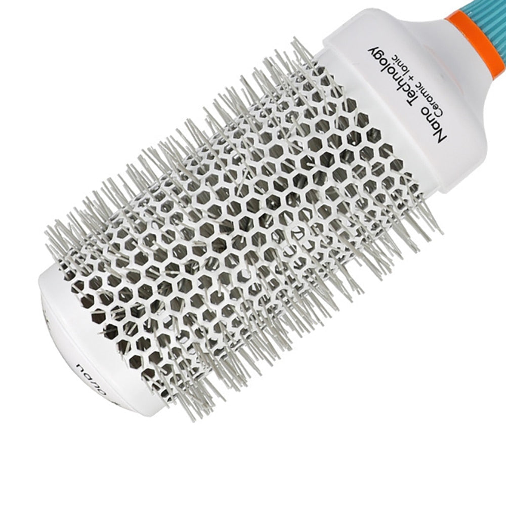Professional Round Blue Hair Brush Ceramic Ion Hairbrush Comb