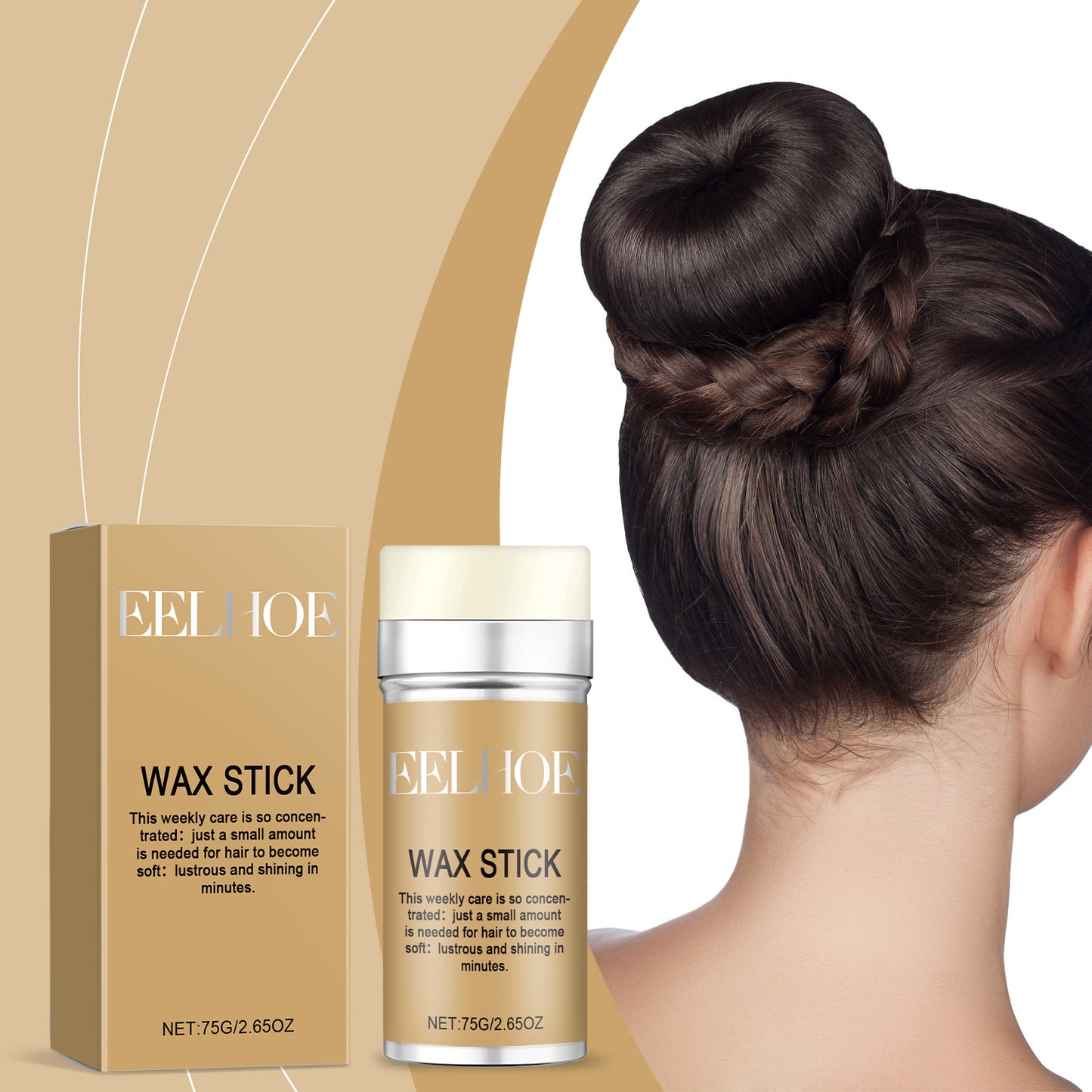 Hair Wax Wand, Hair Styling, Anti-Frizz, Hair Care Natural Shine Wax